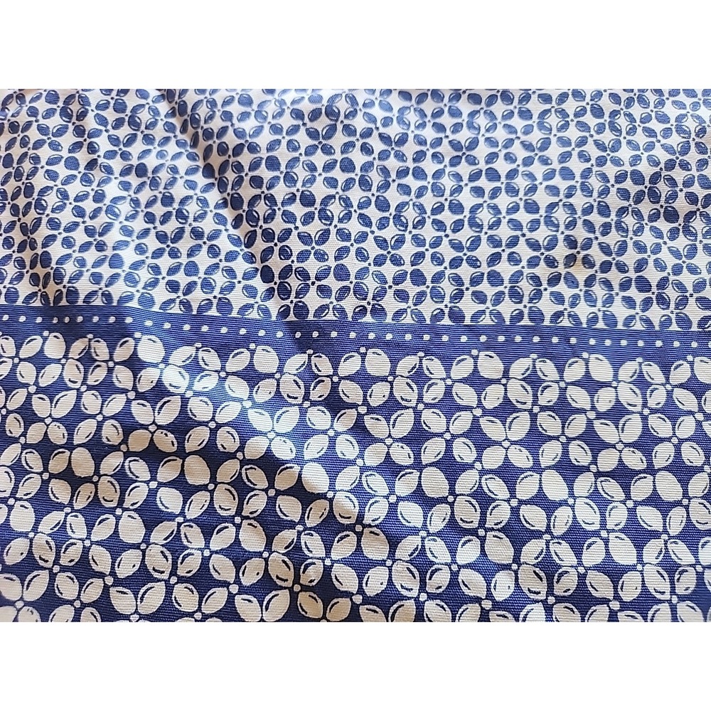 Talbots Skirt Size 8 Knee Length Blue Floral Pencil Canvas Cotton Blend - Picture 2 of 9